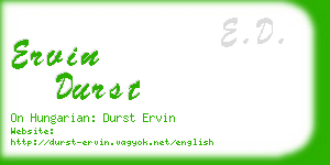 ervin durst business card